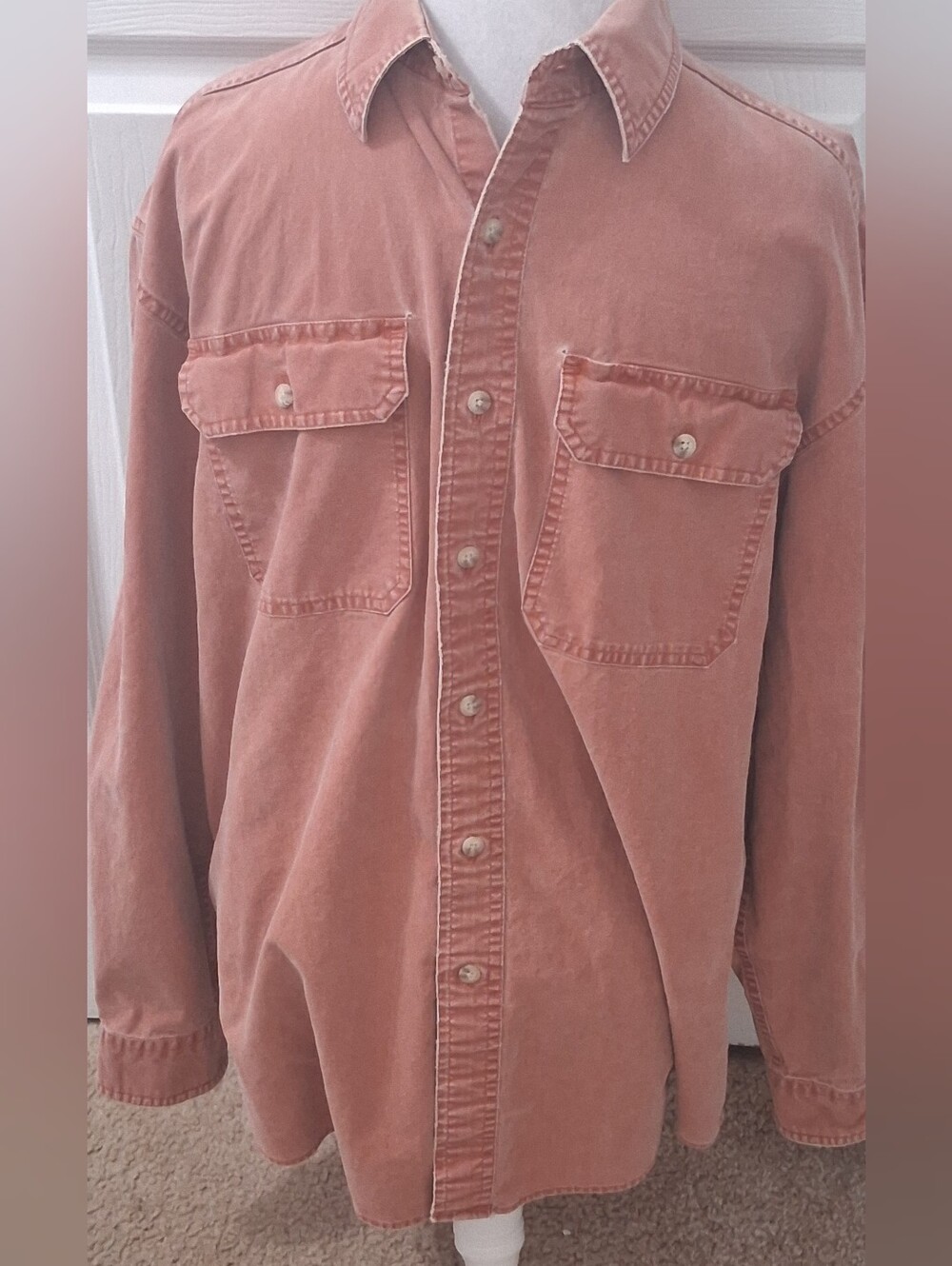 Vintage L.L. Bean Men's Distressed Rust Shirt Jacket Size L